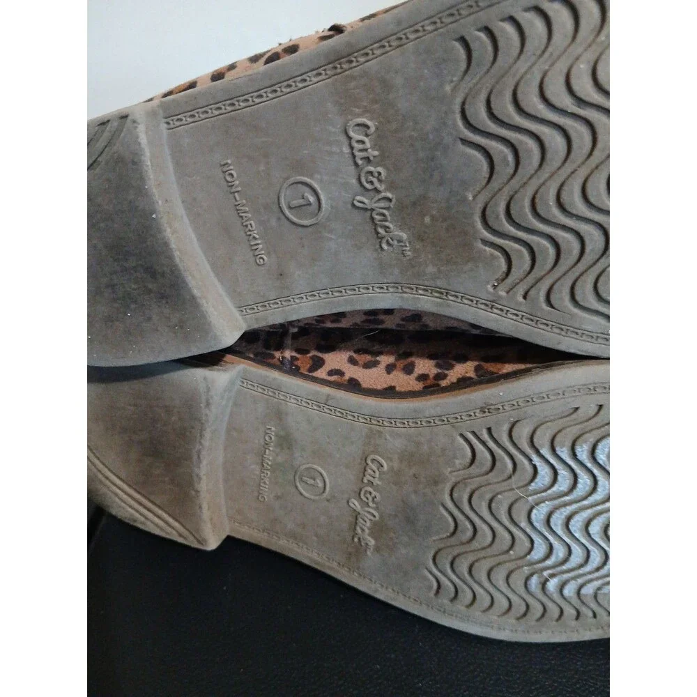 Cat & Jack Leopard Print Boots Booties Ankle Boot Shoes Size 1